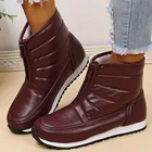 Женские ботинки, Зимние ботильоны, женские зимние ботинки из искусственной кожи, женская теплая плюшевая обувь, женская черная обувь, женские ботинки большого размера