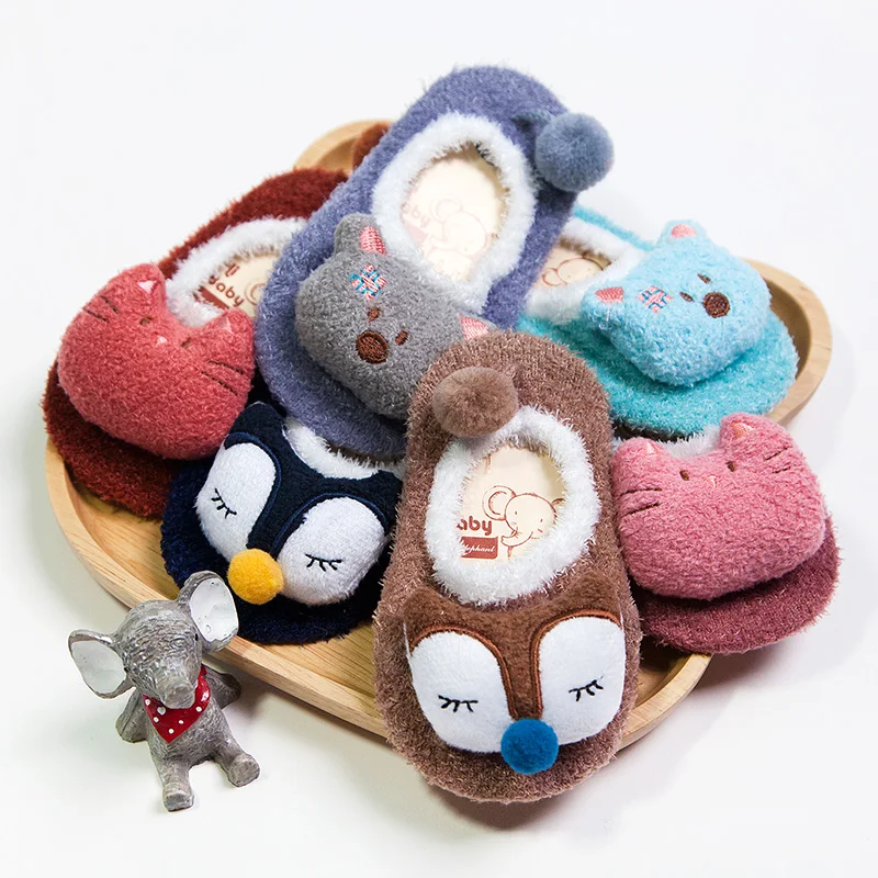 

0-5Y Anti slip Winter baby socks Christmas soft warm baby boy girl coral fleece sock for Toddler's Infant children sock shoe new