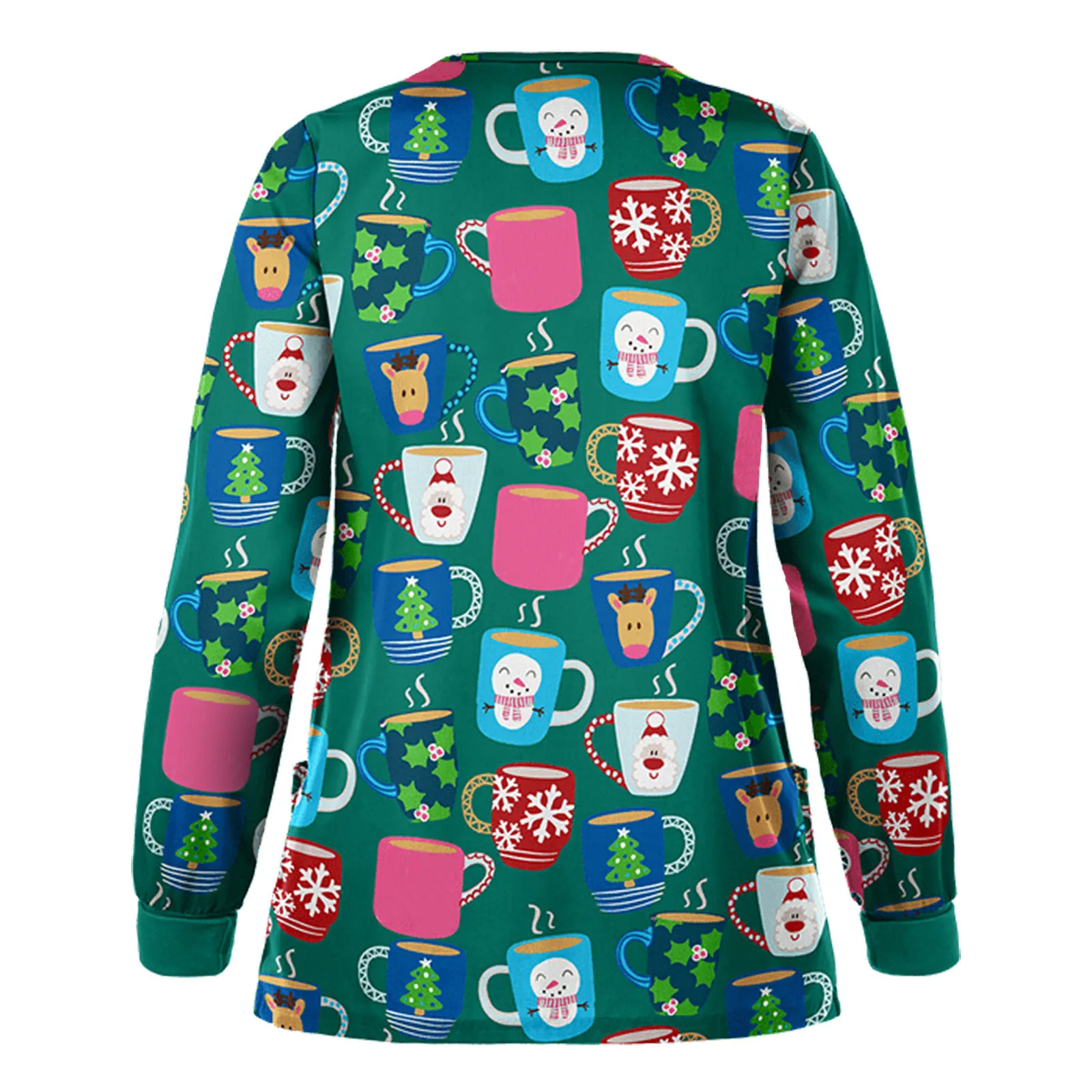 Man Women Longe Sleeve O-neck pocket Top Working Uniform Blouse Nurse Dentist Beauty Salon T-shirt Work coat zuecos enfermera e4 |