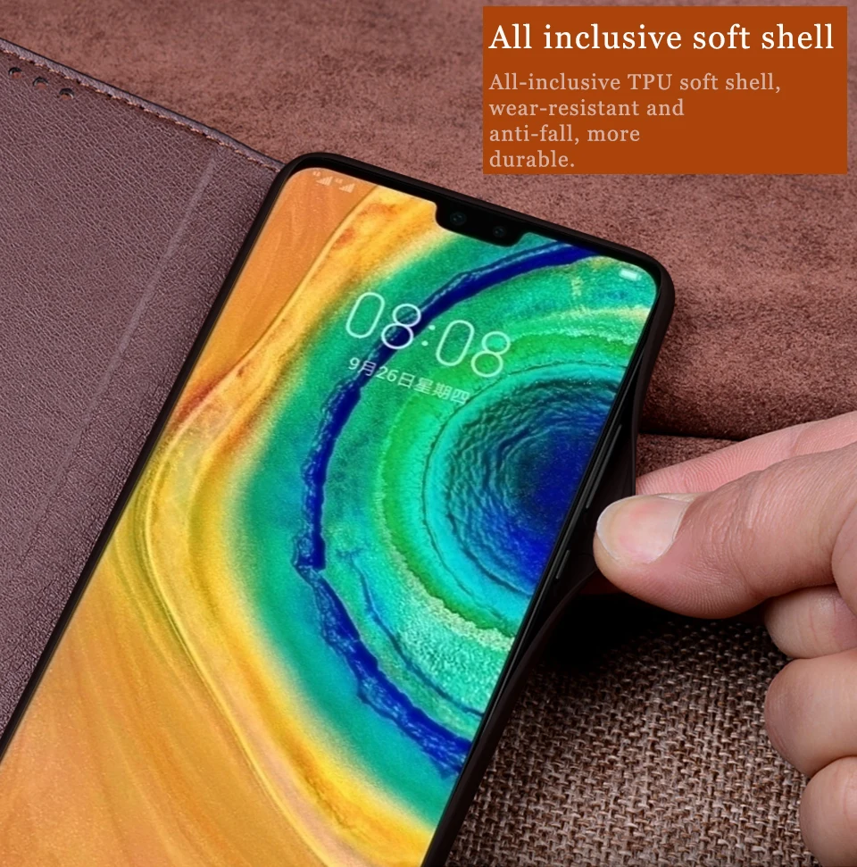 Чехол для huawei mate 30 Pro RS, мягкий силиконовый чехол с откидной крышкой из натуральной кожи для huawei mate 20 20X5G, чехол, Fundas Phone Capas