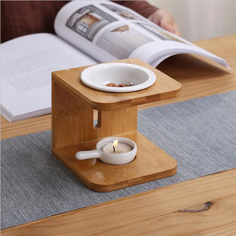 

Креативный бытовой подсвечник, подсвечник для ароматерапии, украшение для дома, керамический подсвечник для ароматического масла, деревян...