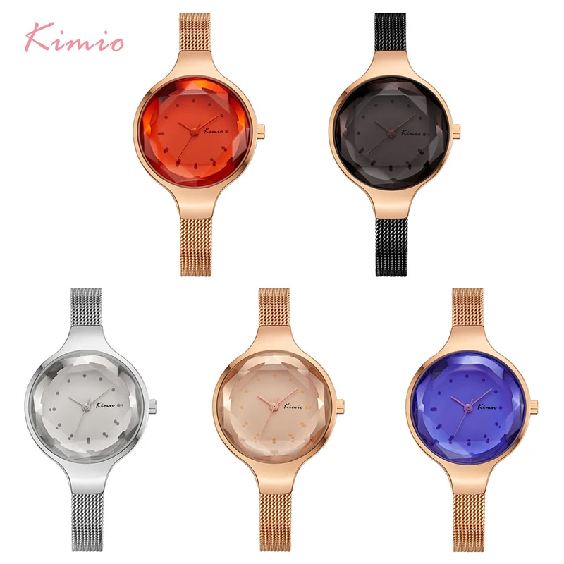 

NO.2 Women's Stainless Steel Mesh Strap Watches Multi-cut Face Big Dial Dress Watch Woman Ladies Simple Bracelet Watches