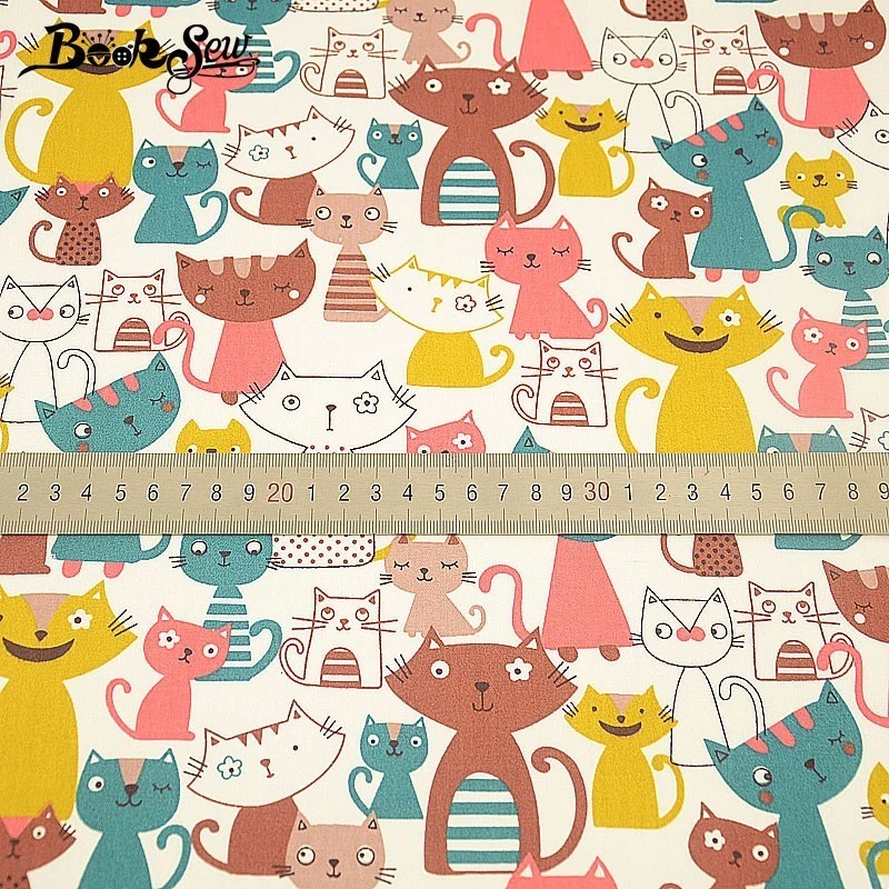 Тканевый измеритель ткани Booksew выполненный в технике пэчворк из хлопка и твила с