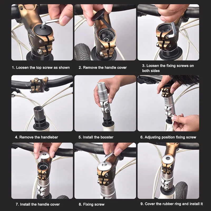 

Newly Bike Handlebar Fork Stem Riser Rise Up Extender Extension Heads Up Bicycle Adaptor Durable Mountain Bike Cycling Part XD88