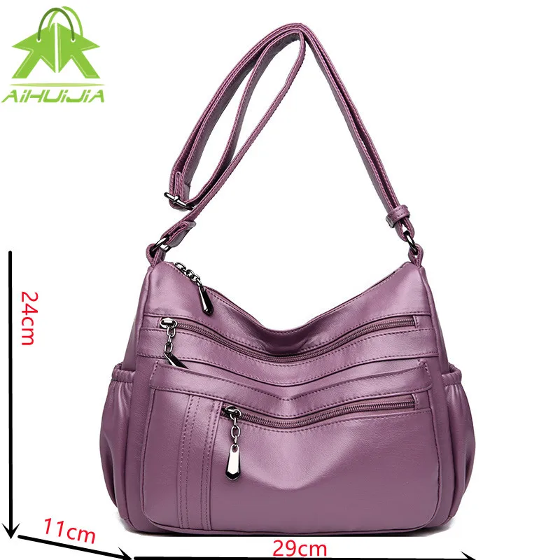 

Fashion Womens Solid Color Retro Shoulder Bags High Capacity Messenger Bag 2021 New High Quality Pu Leather Travel Women Handbag