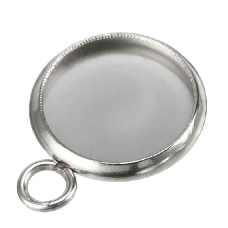 50 шт./компл. Круглый Кабошон ободок база Нержавеющая сталь подвески сделай сам