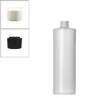 Пустая пластиковая мягкая бутылка 500 мл, цилиндр натуральный-цветные ПНД Круглый с чернойбелой крышкой
