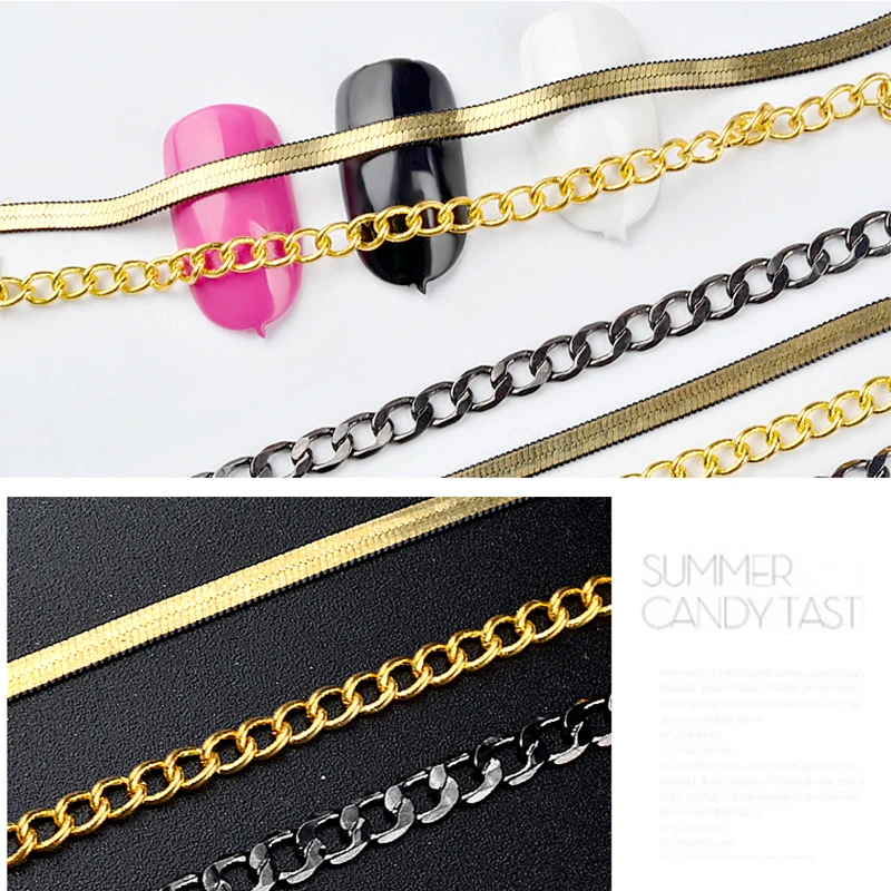 Металлическая цепочка для ногтей в стиле панк|Стразы и украшения| |