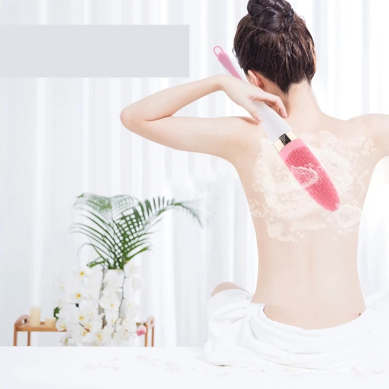 Электрическая силиконовая щетка для ванны с длинной ручкой водонепроницаемая