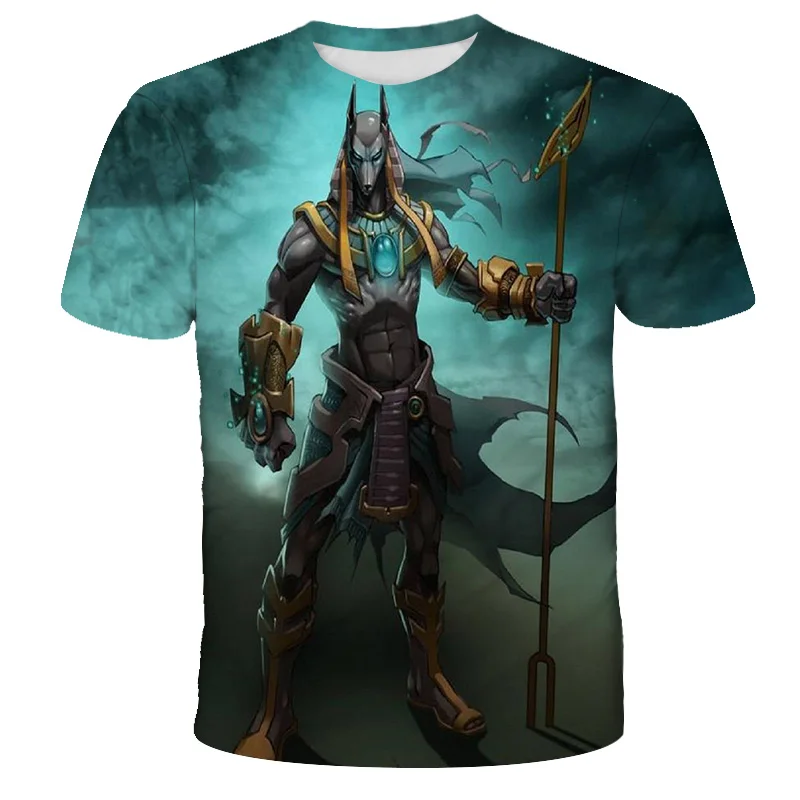 

New Style 3D Print Ancient Horus Egyptian God Eye Egypt Pharaoh Anubis T Shirts Boy Girls Personality Short Sleeve Tops 4-14T