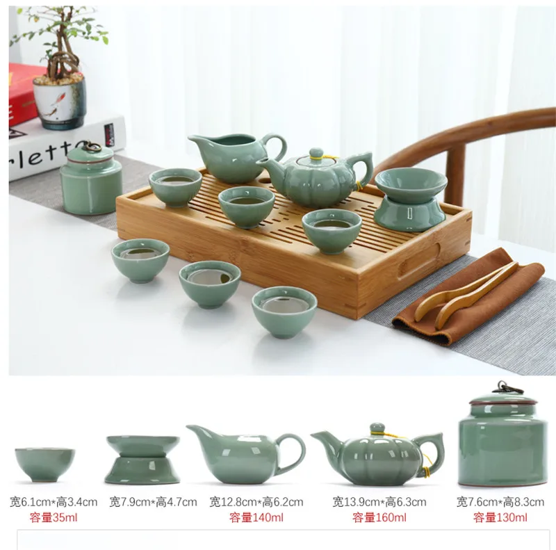 Портативный чайный сервиз gong fu 6 чашек gaiwan infuser chahai cozies бамбуковый поднос