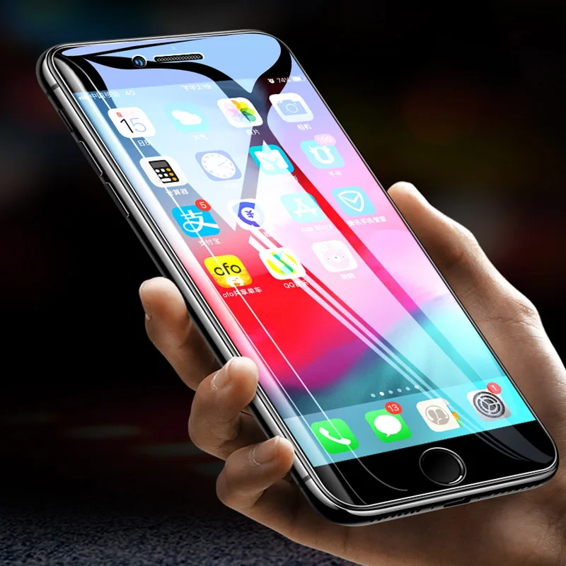 Стекло с полным покрытием для iPhone 12 Pro Max X XS XR закаленное стекло Mini 11 8 7 6 Plus защита