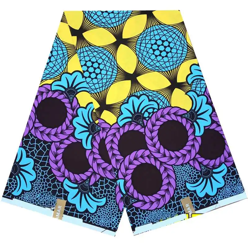 Африканская вощеная ткань принтом 6 ярдов африканская Анкары 40*40 мягкая пряжа