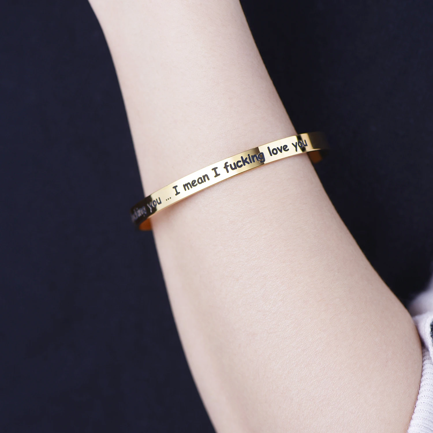 Классическая простая нержавеющая сталь открытая подвеска-губы браслет