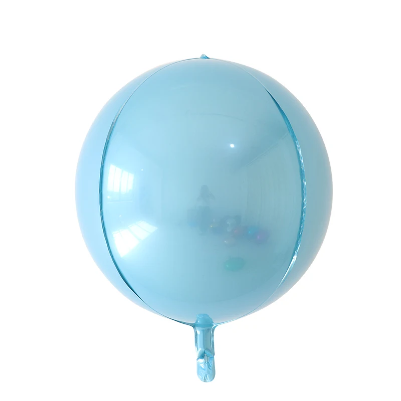 light blue 1 шт. розовое золото, Розовый 4D 22 дюйма круглые шарики из алюминиевой фольги металлический Свадебный шар украшения на вечеринку дня рождения баллон гелия поставки - Цвет: light blue