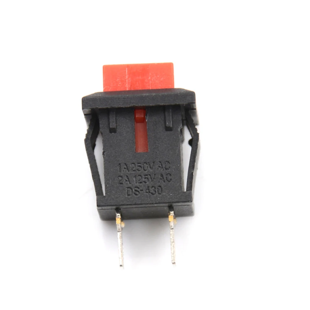 

10pcs/lot 6.5mm/ 0.26" Red Square SPST NonLocking Reset/Self-locking Push Button Switch Small Head Switches 125VAC 1A