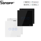 Настенный сенсорный выключатель света Sonoff TX T2T3, стандарт ЕССША, Wi-Fi, RF 433, приложение, сенсорное управление, настенный выключатель для умного дома