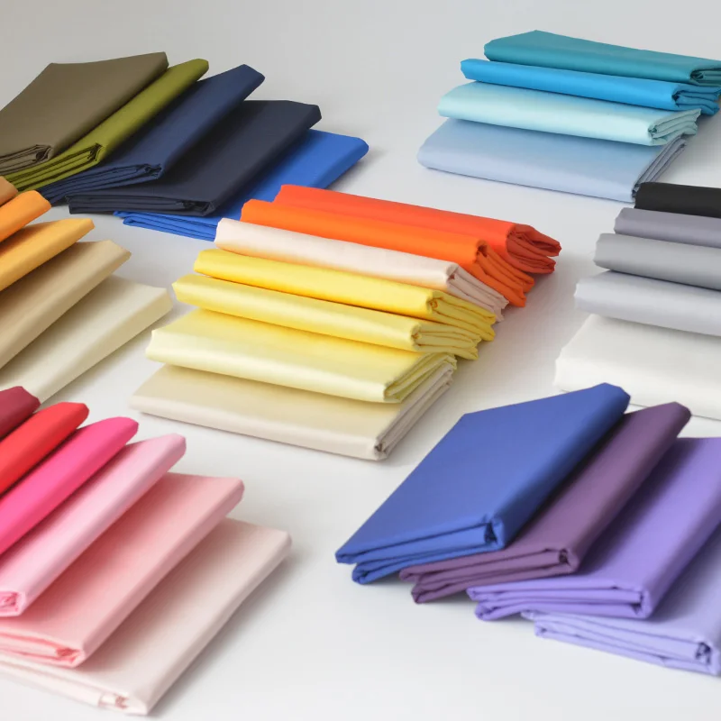

Half Meter Solid Color 100% Cotton Poplin Fabric For Handmade DIY Children Baby Garment Dress Skirt T1349