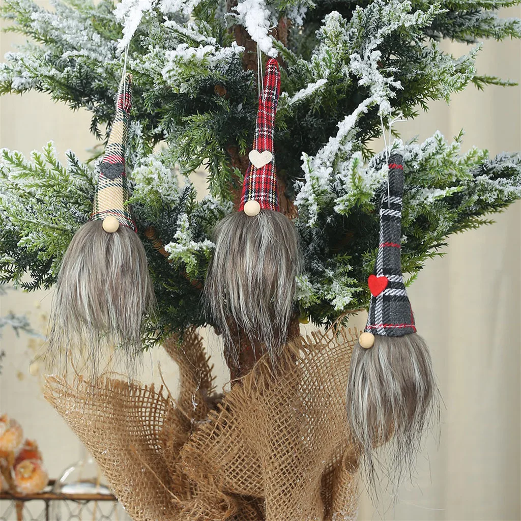 Рождественская плюшевая кукла Санта Клауса длинная шляпа украшение без лица