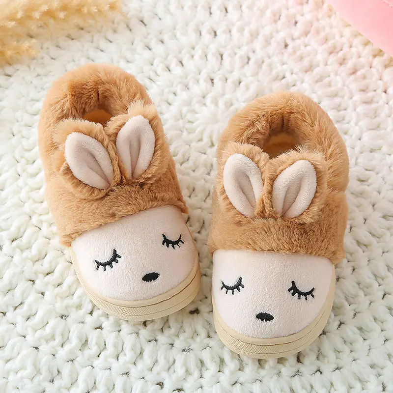 Зимняя Детская Хлопковая обувь для мальчиков и девочек Нескользящие мягкие