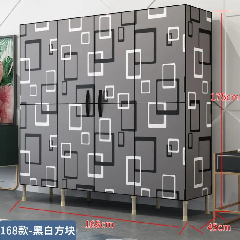 Простой гардероб ткань шкаф для хранения одежды дома простой современный