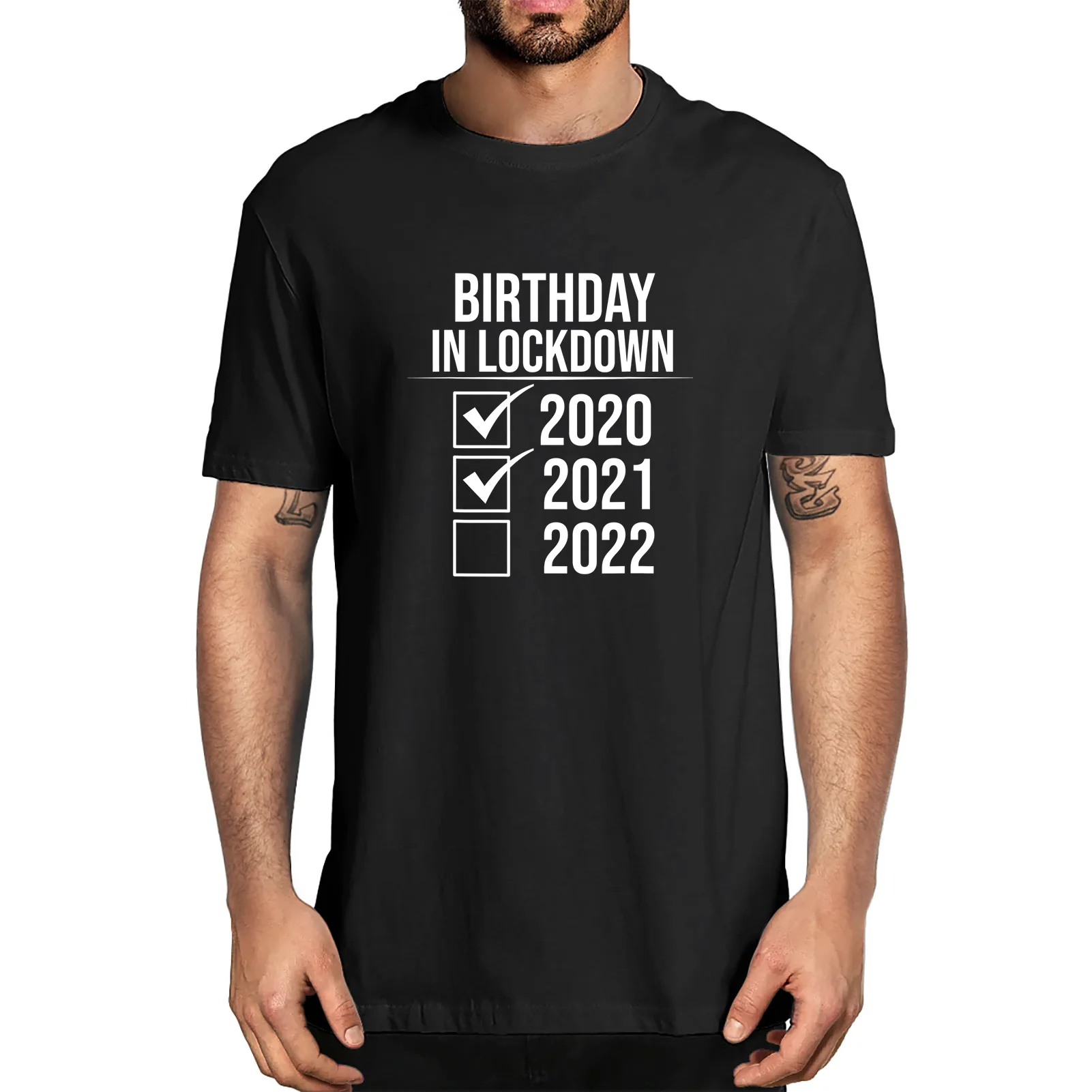 

Unisex Birthday In Lockdown 2021 2021 2022 Birthday Quarantined Vintage Men's 100% Cotton Funny Short Sleeve T-Shirt Streetwear