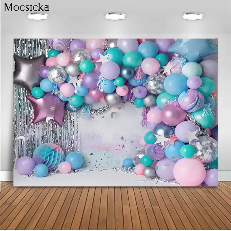

Mocsicka Wedding Theme Background Flowers Balloon Decoration Style Child Portrait Photo Background Photography Studio