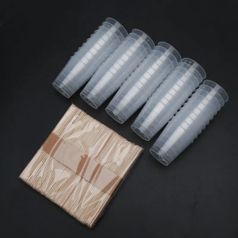 

50Pcs 30ml Plastic Graduated Cups Clear Scale Cups with 50 Pcs Wooden Stirring Sticks for Mixing Paint Epoxy Resin Tools50Pcs 30