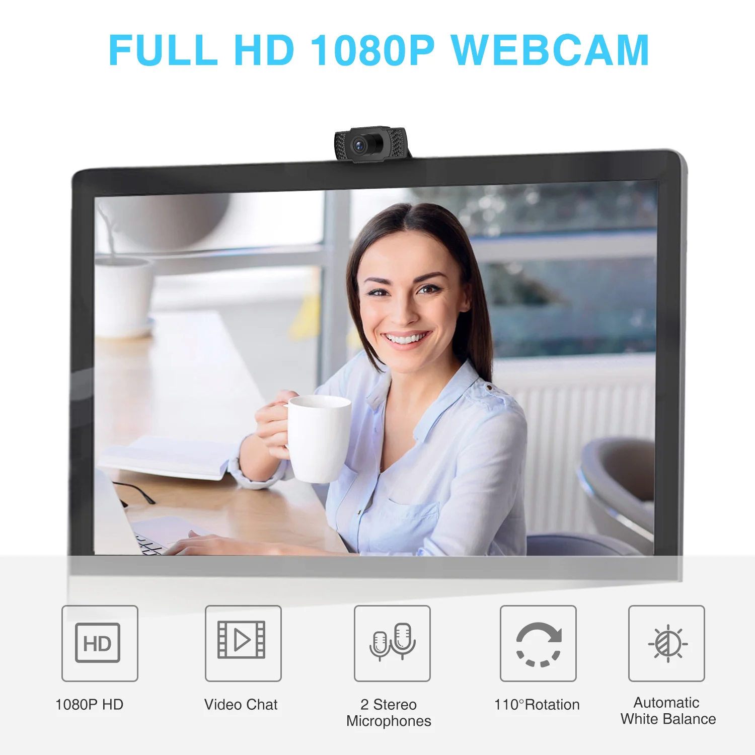 HD 1080P ПК сети USB камера Встроенный микрофоны для ноутбуков настольных компьютеров