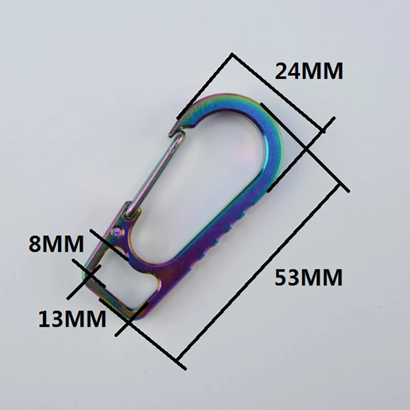 

Hot Titanium Alloy Key Ring Press Hanging Buckle Elastic Ring Type Quick Hanging Outdoor Multi-Function Carabiner