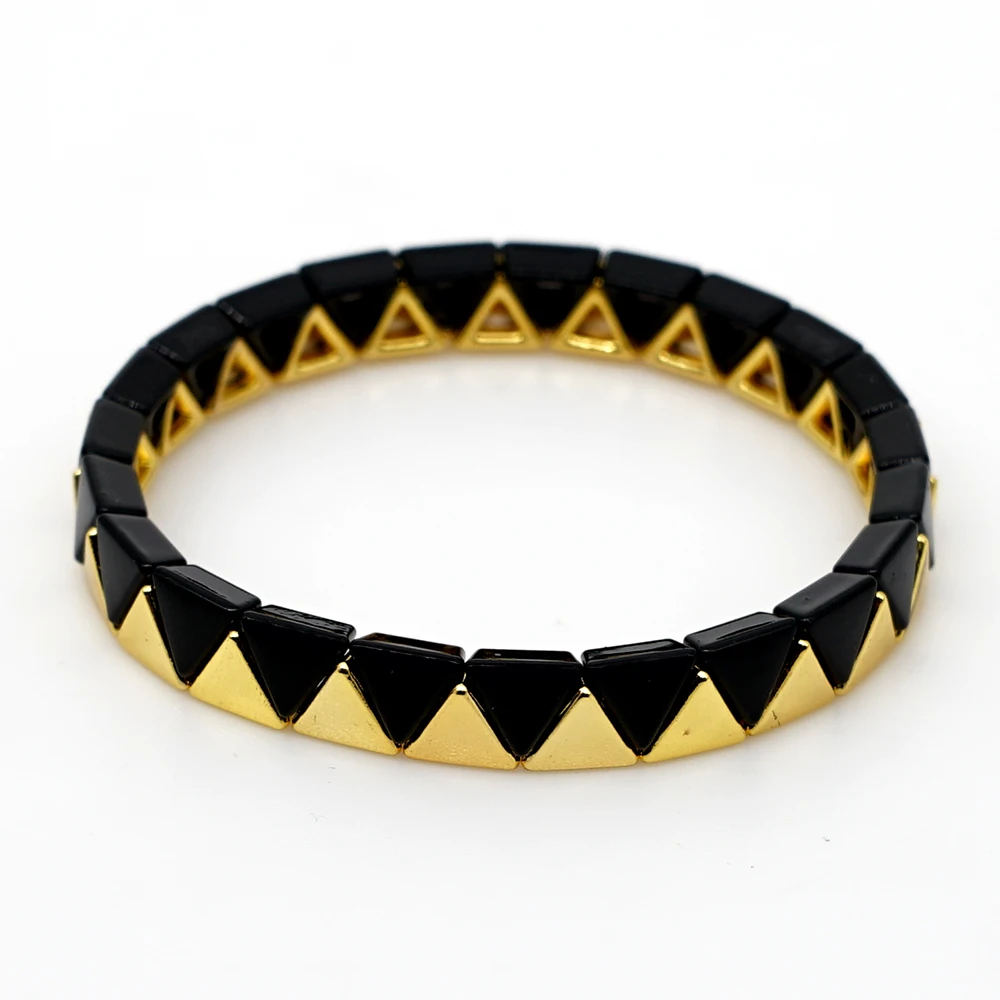 RO-B190086B Браслеты shinus, мужские, эмаль, плитка, бусины, браслет, Pulseras Mujer Moda,, золотые ювелирные изделия, для женщин, модные, любовные буквы, браслеты, подарки - Окраска металла: RO-B190086B