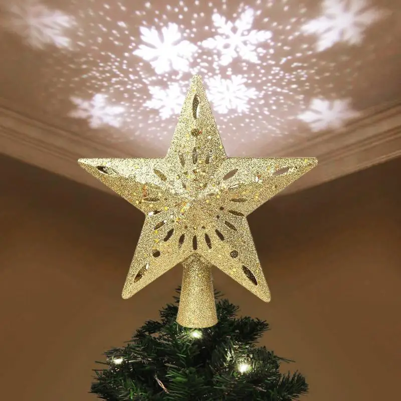 Рождественская елка Топпер звезда светодиодный светильник Снежинка