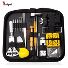 RUIPAI 148 шт. набор инструментов для ремонта часов ремешок для часов набор инструментов чехол для часов открывалка пружинная панель Замена часов батарея