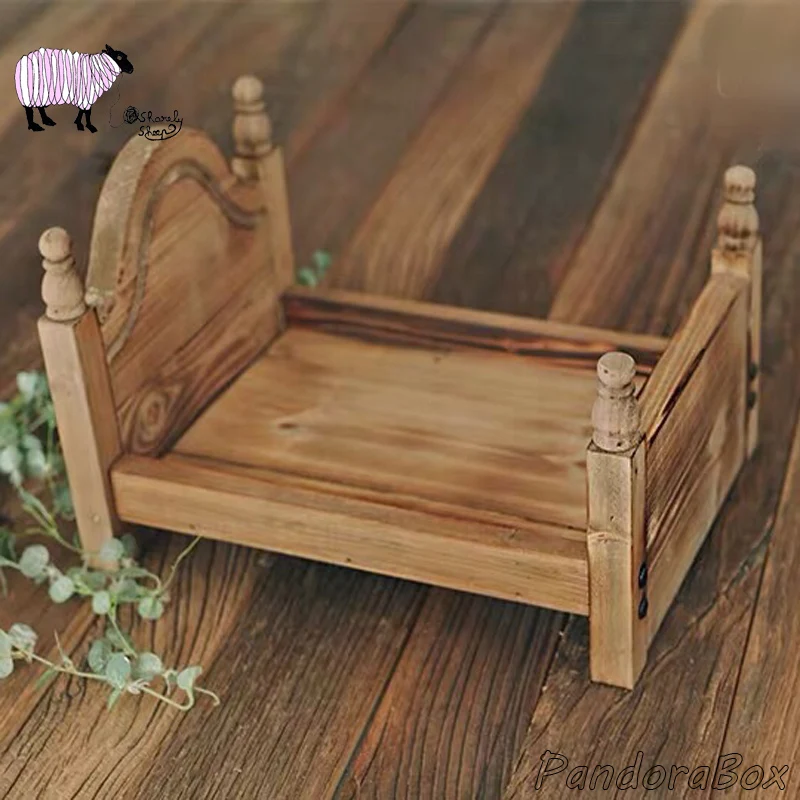 

Wooden Bed Baby Photo Shoot Studio Posing Prop Newborn Photography Props Wood Basket fotografia Accessories Baby fotoshooting