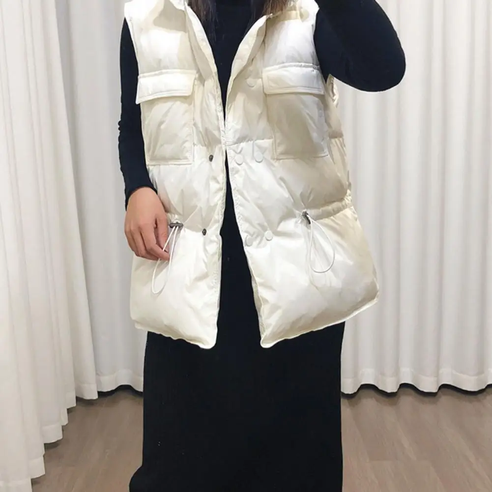 

Novo colete feminino sem mangas outono inverno, colete da moda para mulheres com bolsos e botões, casaco quente, plus size 2xl