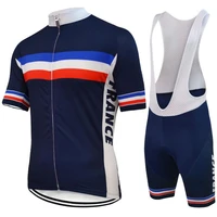 france pro short sleeve cycling jersey set maillot kit pant breathable bike bib wear triathlon sweatshirt for men summer top new