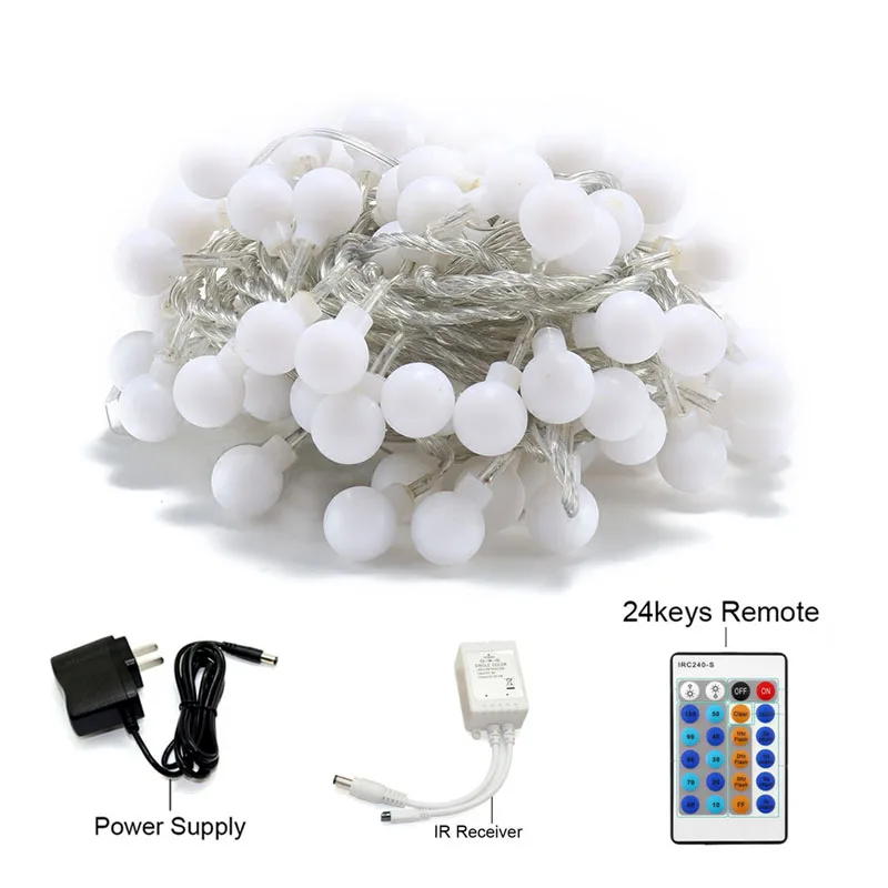 DC 12V Led Ball Фея гирлянда Водонепроницаемый праздничное освещение Рождество