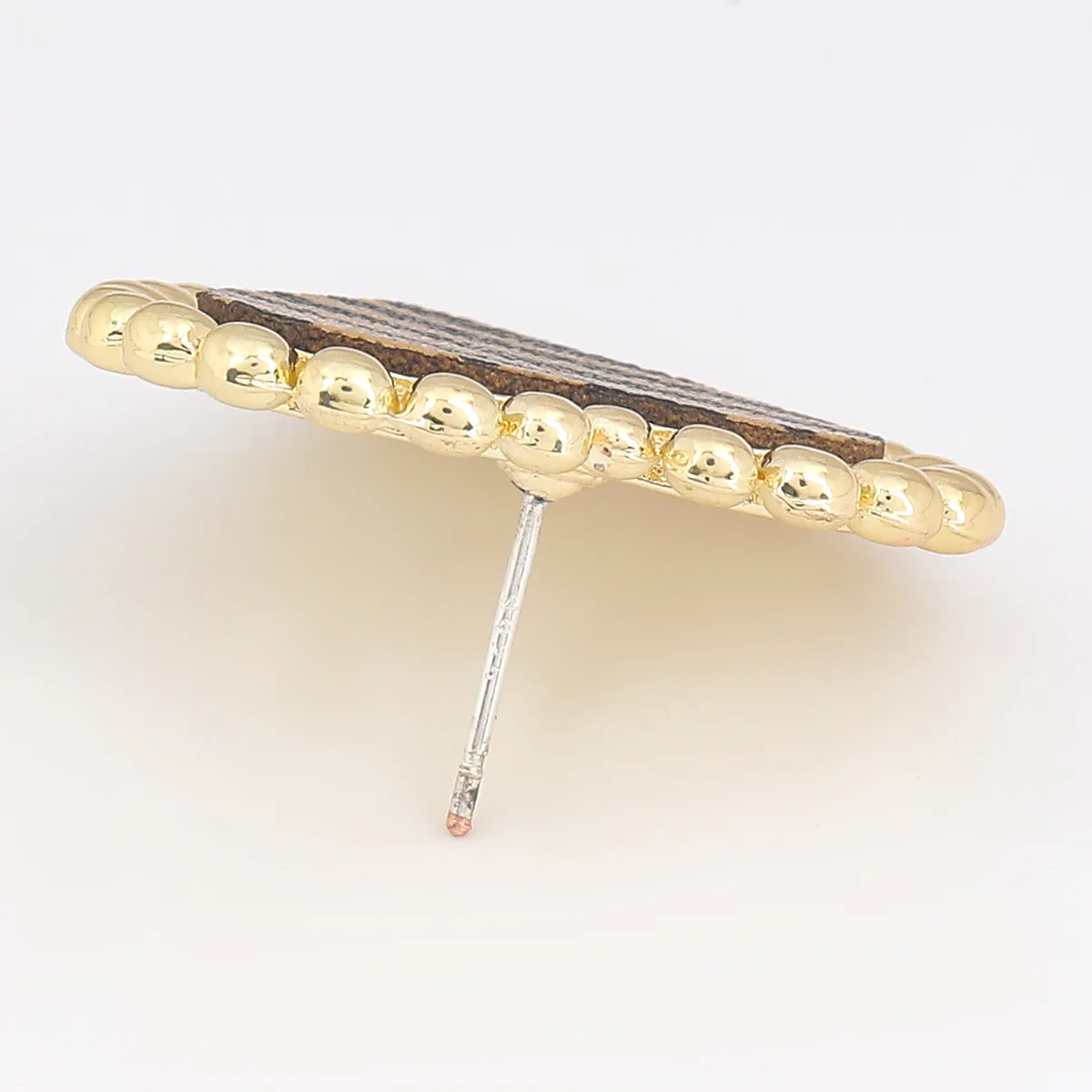 

MIREINA Heart Stud Earrings Alloy Beads With Leopard Leathers Trendy Simple Love Woman Accessories