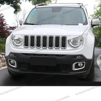 car foglight headlight frame rearview cover front grille trims for jeep renegade 2016 2017 2018 2019 accessories chrome
