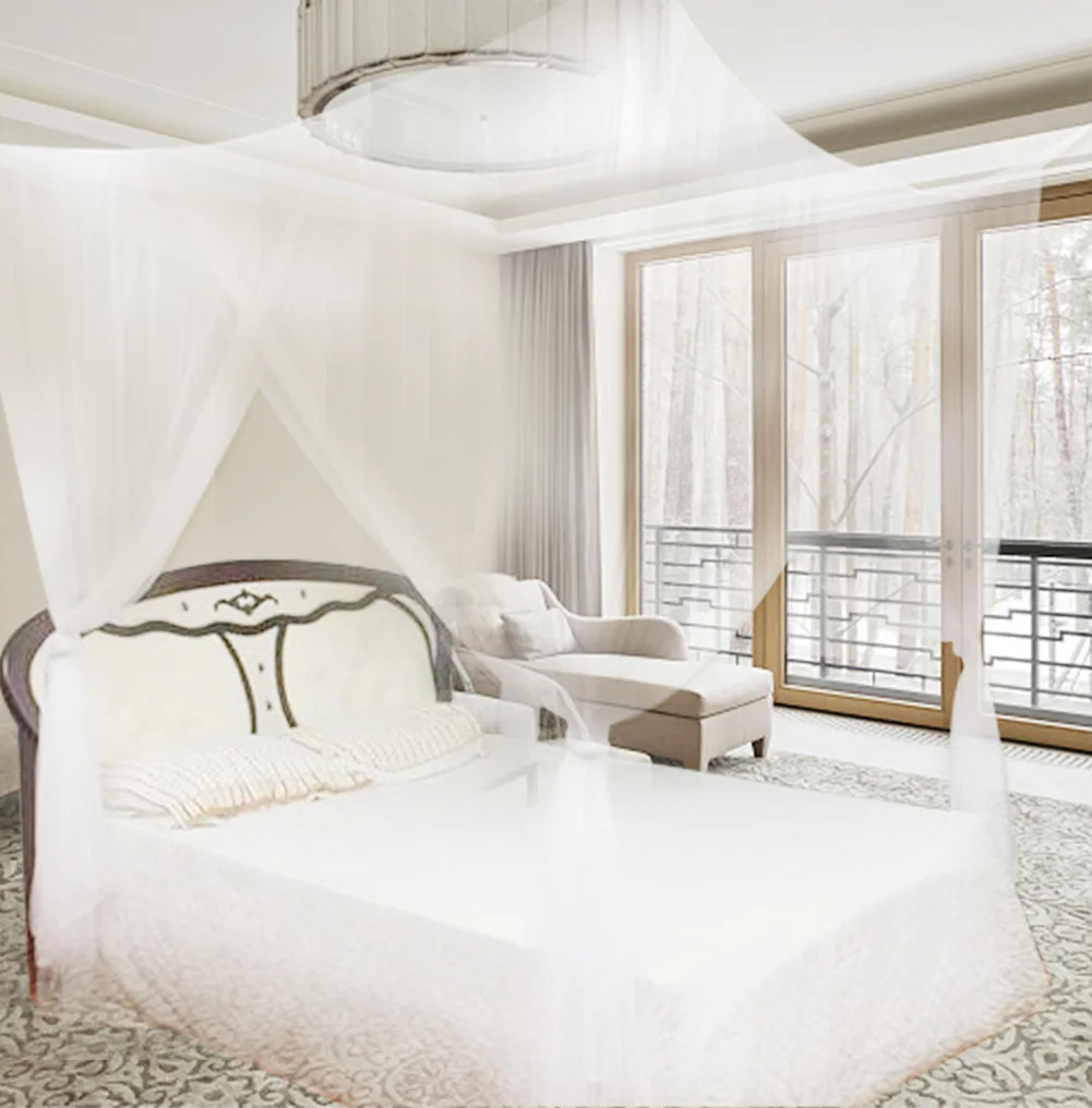 

4 угловой навес для кровати 190*210*240 см, складная москитная сетка, полный Королевский размер, постельное белье большого размера, элегантное Се...