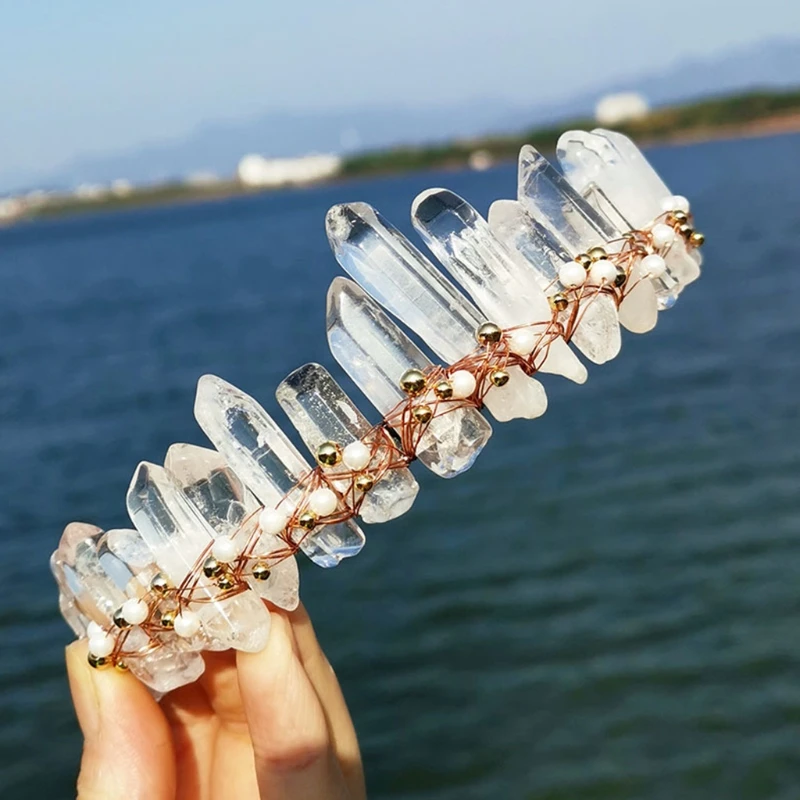 Серьги принцессы сырья ободок для волос повязка с кристаллами в форме короны