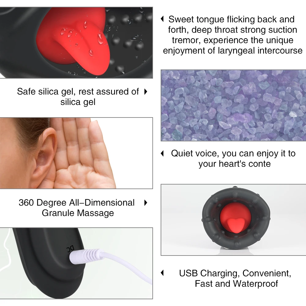 Blowjob Sex Toys for Men Deep Throat Male Masturbator Automatic Penis Pump Vibrators Tongue Licking Glans Massager Shop | Красота и