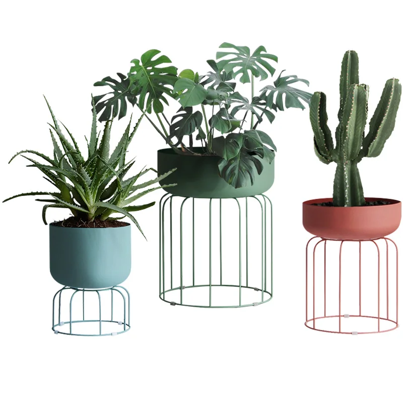 

Nordic floor-standing flower pot personality living room garden decoration succulent plant potted iron plant pot decoration