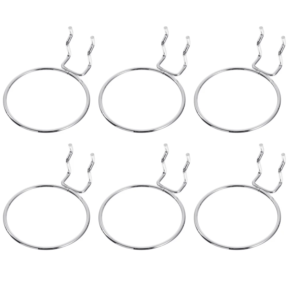 

6pcs Supermarket Shelf Display Hooks Round Cups Exhibition Hooks (Silver)