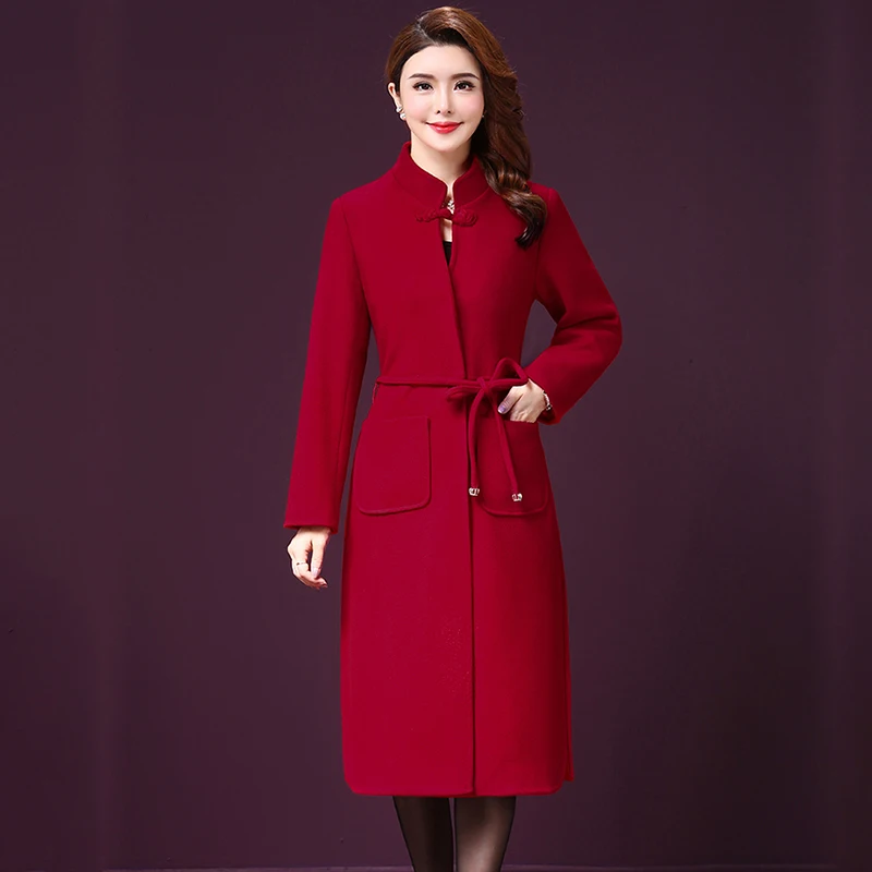 Большие размеры осеннее Женское шерстяное пальто 2018 новое женские длинные
