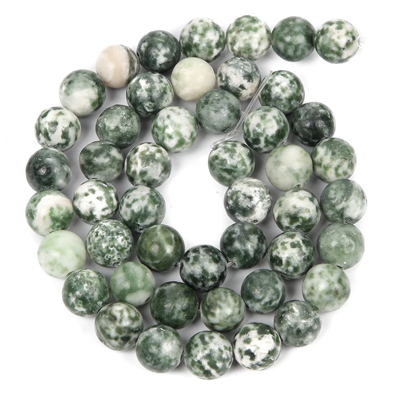 4-12 мм бусы из натурального камня Круглые Гладкие зеленый точечный камень