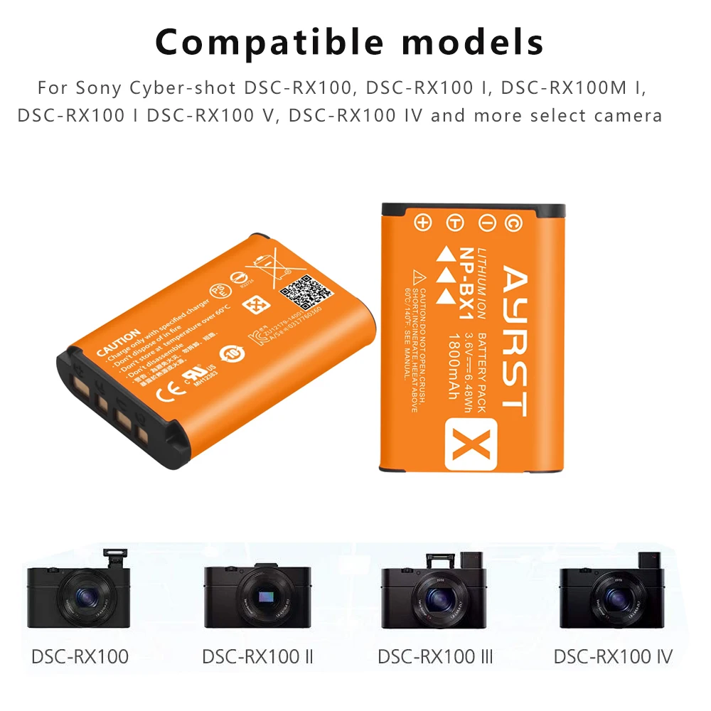 1800 мА/ч NPBX1 NP BX1 Батарея для Sony HX300 HX400 HX50 HX60 GWP88 AS15 WX350 комплектующие фотоаппарата DSC