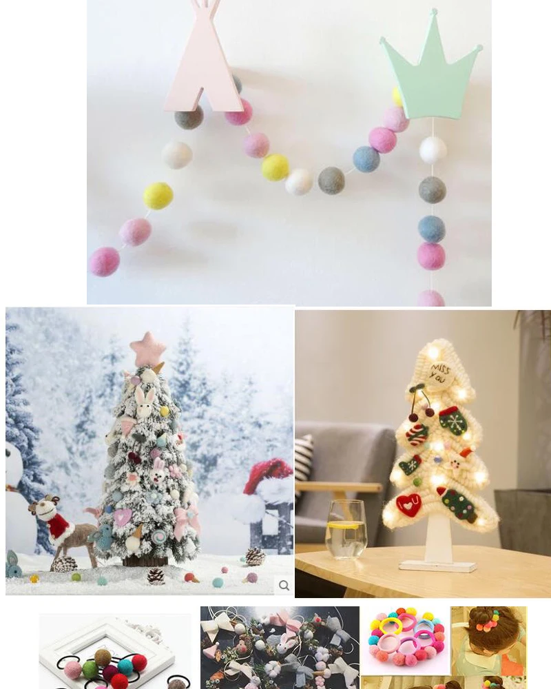 50 шт./лот DIY Lovelyl 100% шерстяные войлочные шарики круглые помпоны смешанных цветов