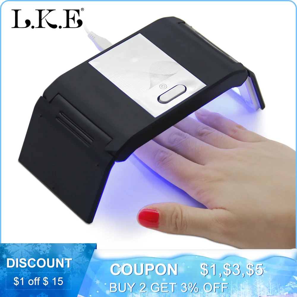 LKE Сушилка для ногтей складной УФ светодиодный светильник 24 Вт Портативный usb