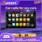 Автомагнитола Eunavi, 2 Din, Android 10, GPS-навигация, мультимедийный видеоплеер, сенсорный экран 7 дюймов